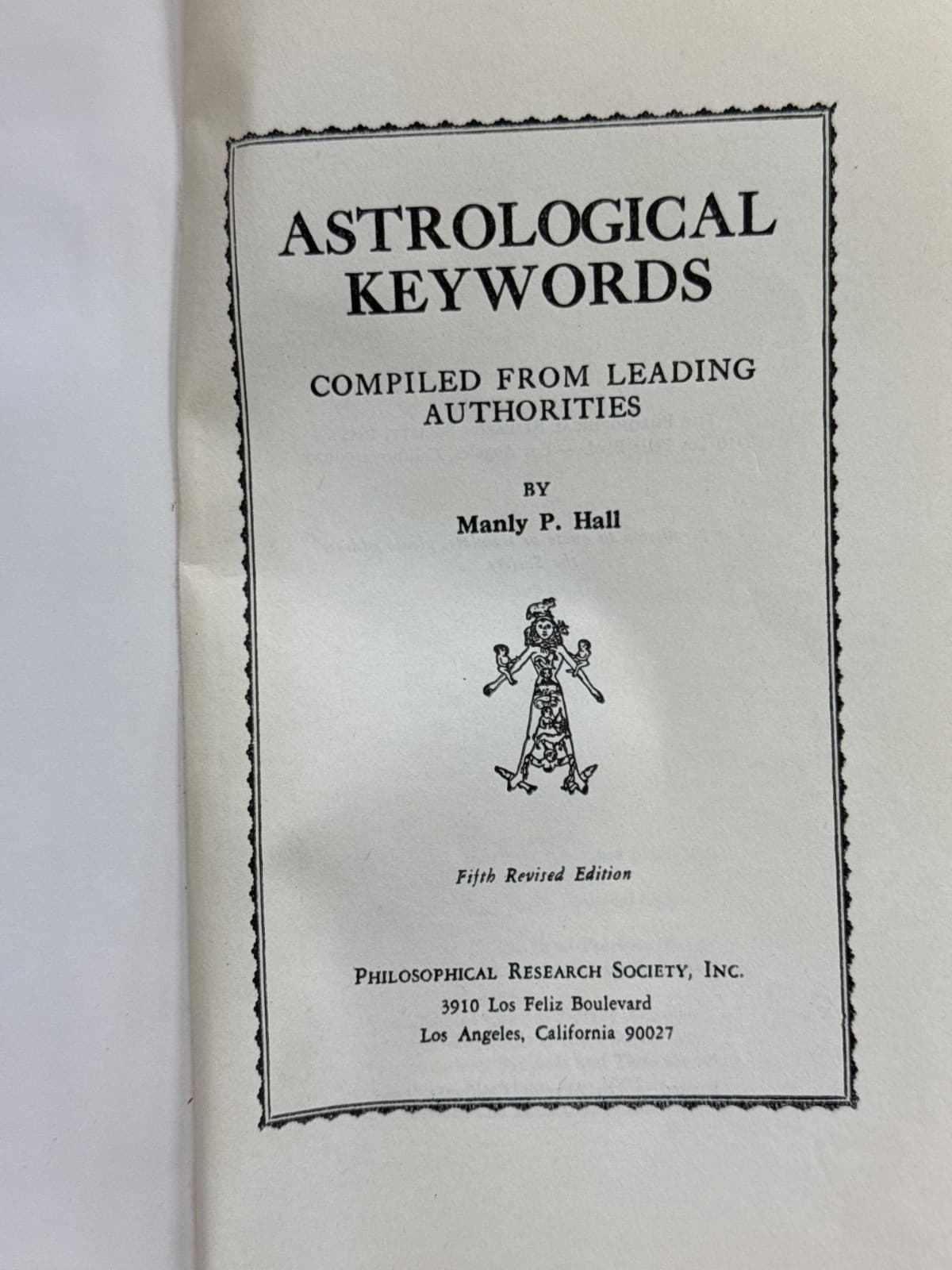 Astrological Keywords by Manly P. Hall - title page
