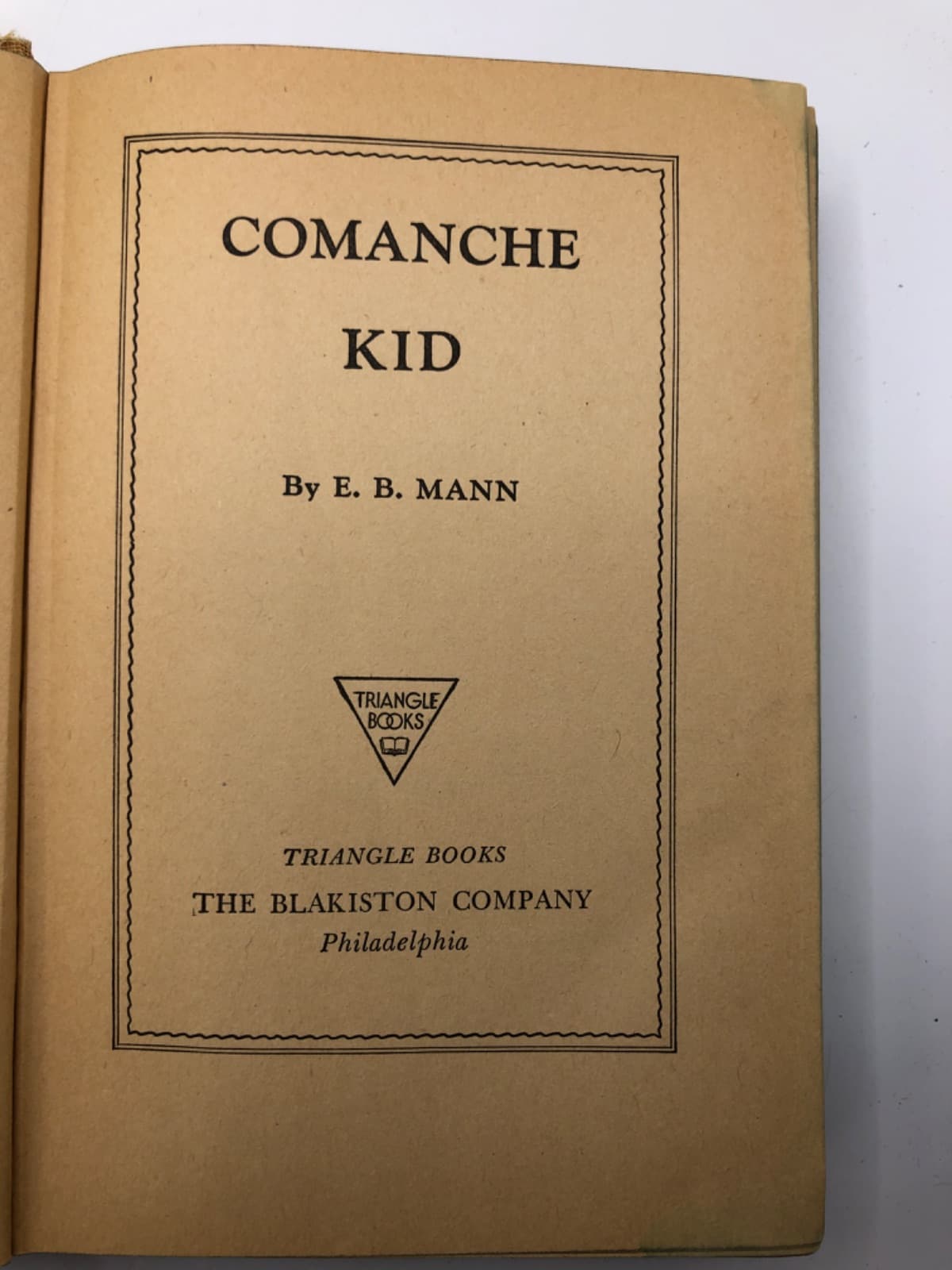 COMANCHE KID by E. B. MANN - title page