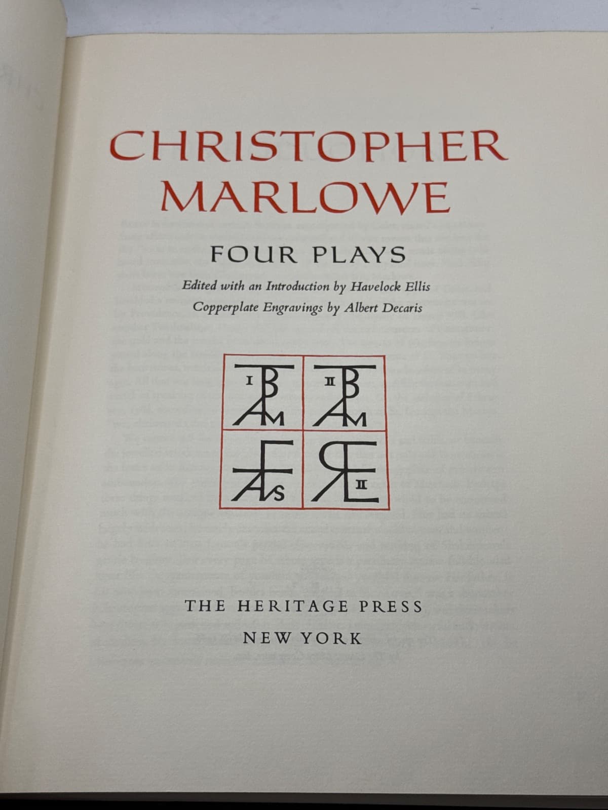 Four Plays by Christopher Marlowe - title page