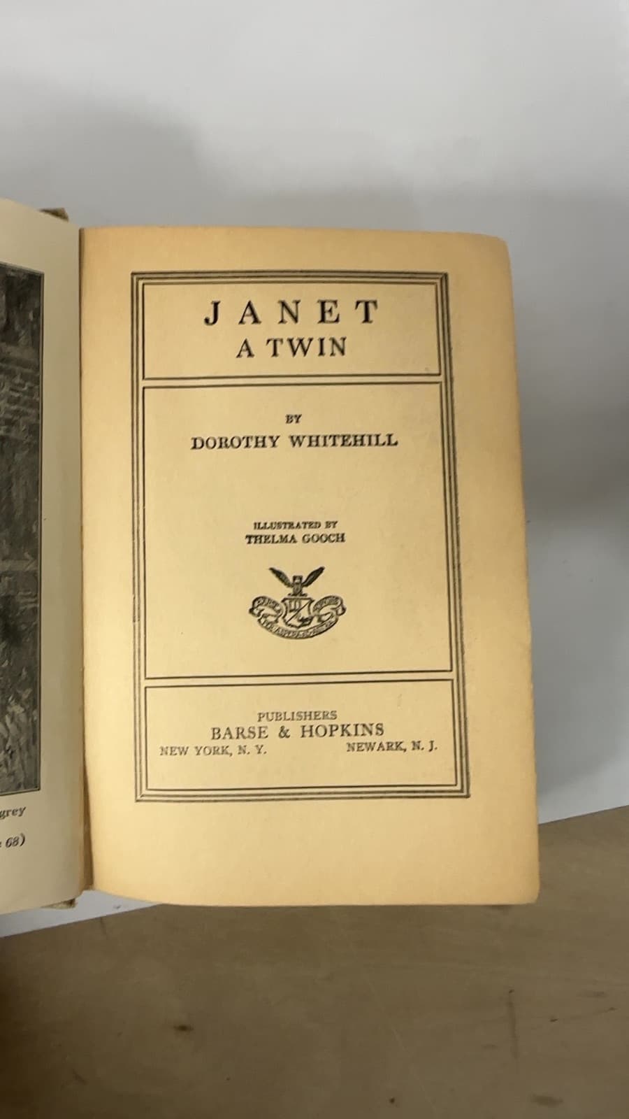 Janet A Twin by Dorothy Whitehill - title page
