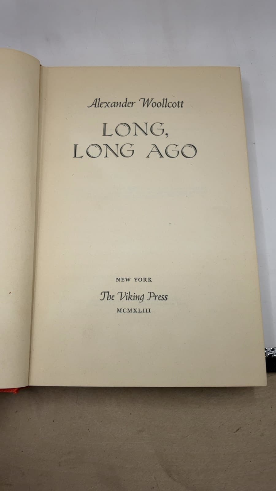 Long, Long Ago by Alexander Woollcott - title page