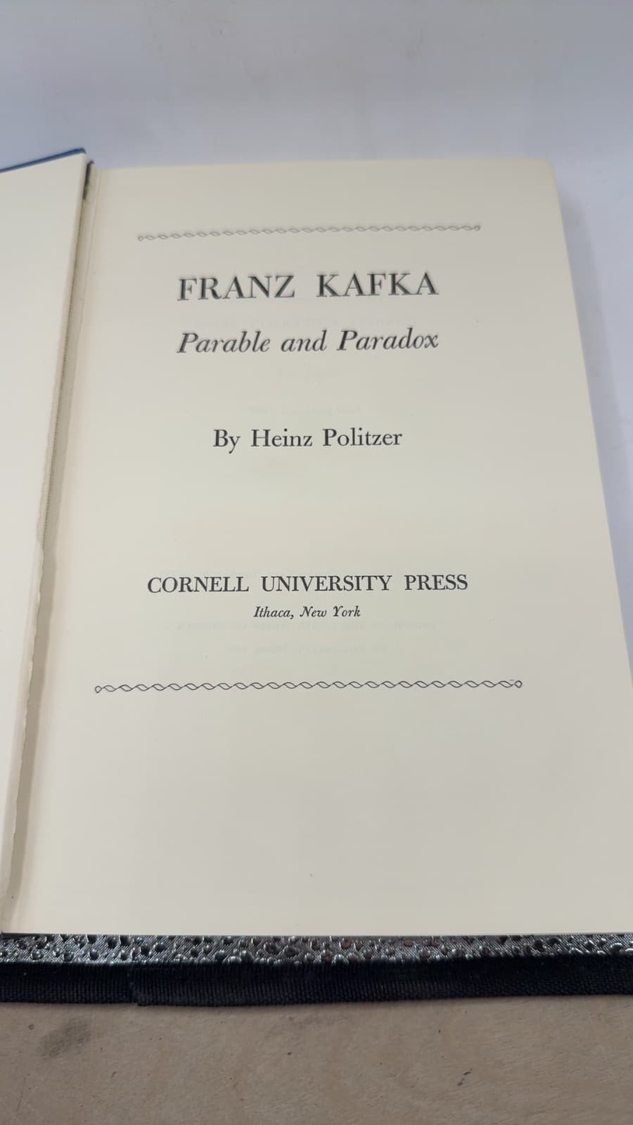 Franz Kafka: Parable and Paradox by Heinz Politzer - title page