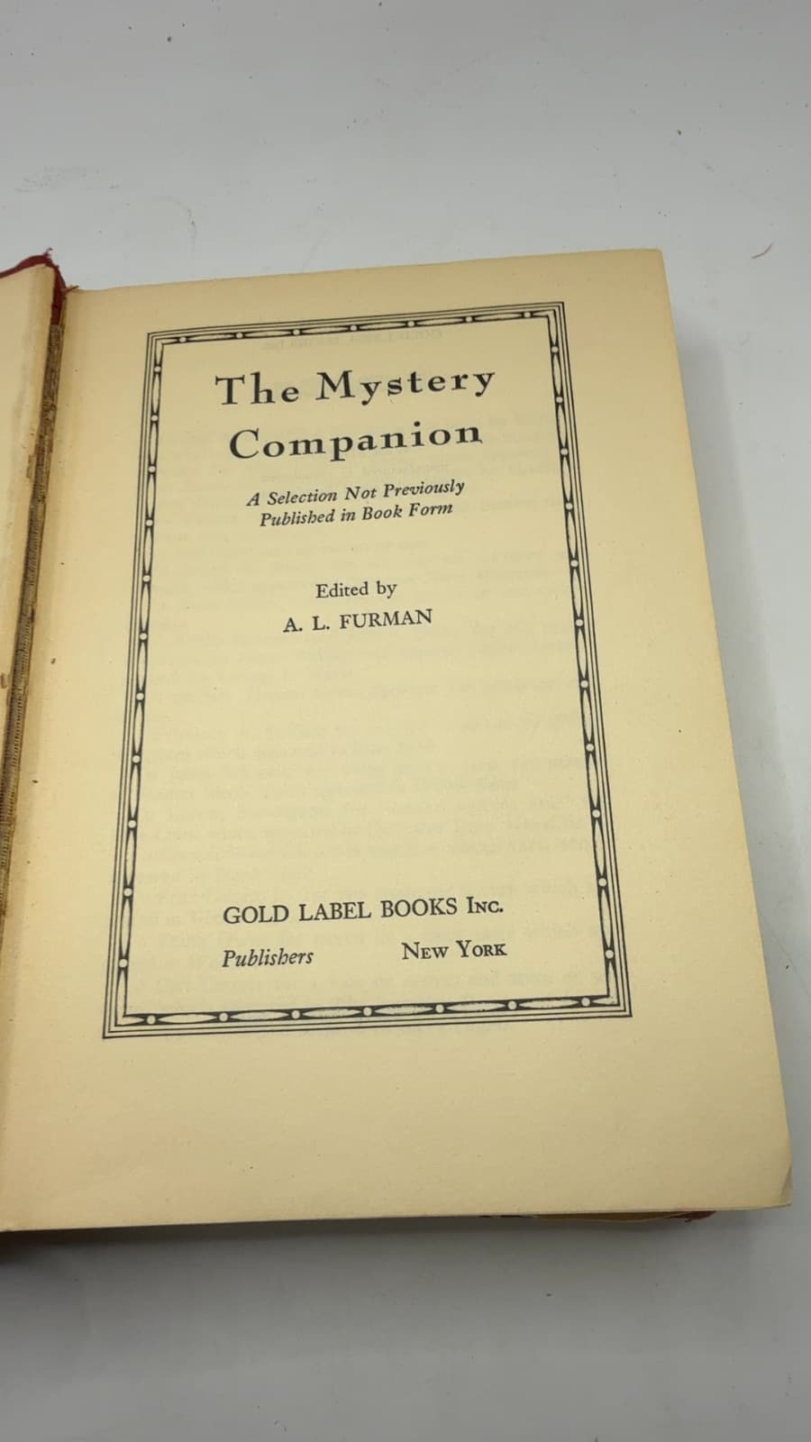The Mystery Companion by A. L. Furman - title page