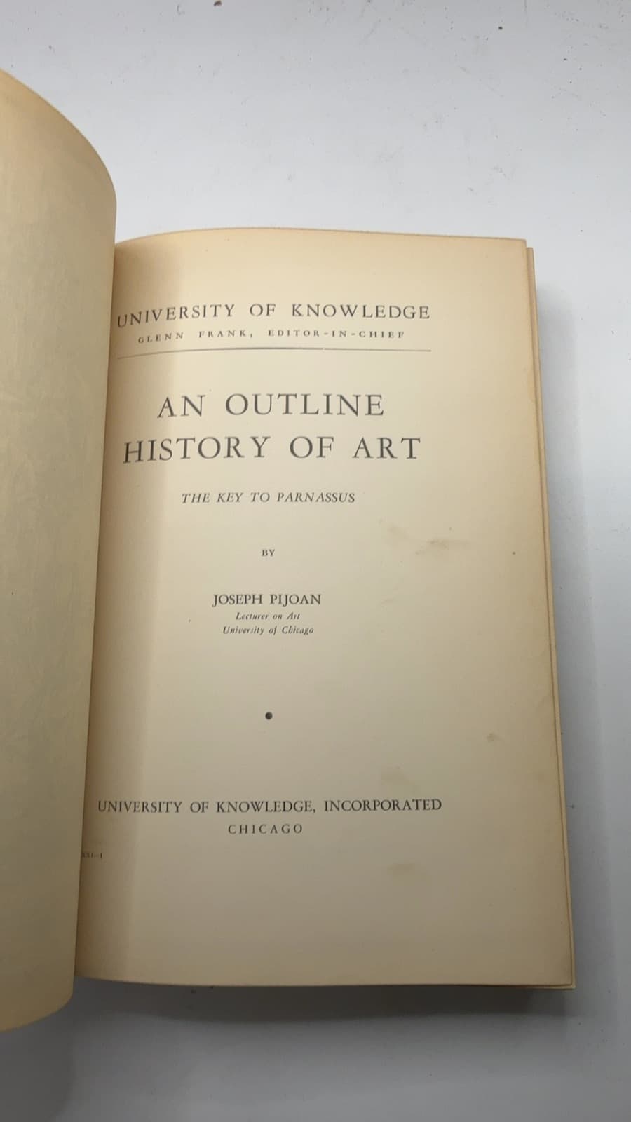 An Outline History of Art Egypt Near East Greece and Rome by Joseph Pijoan - title page