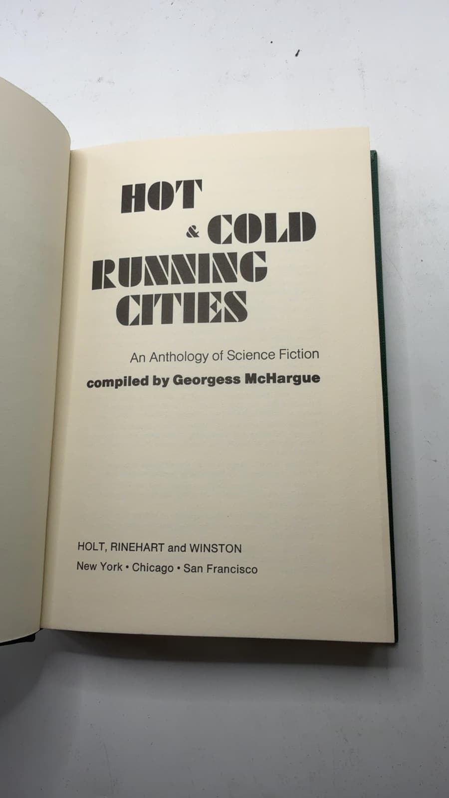 HOT & Cold Running Cities by Georgess McHargue - title page
