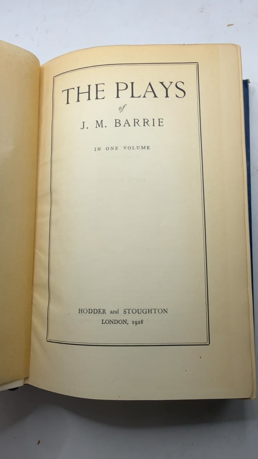 The Plays of J. M. Barrie by J. M. Barrie - title page