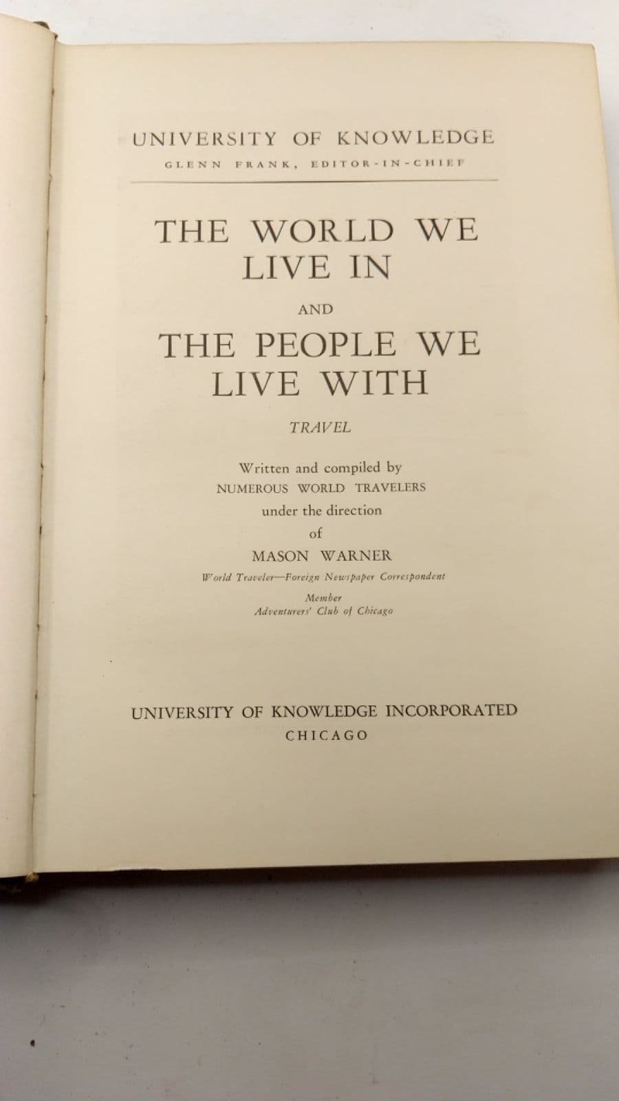 The World We Live In and The People We Live With by Mason Warner - title page
