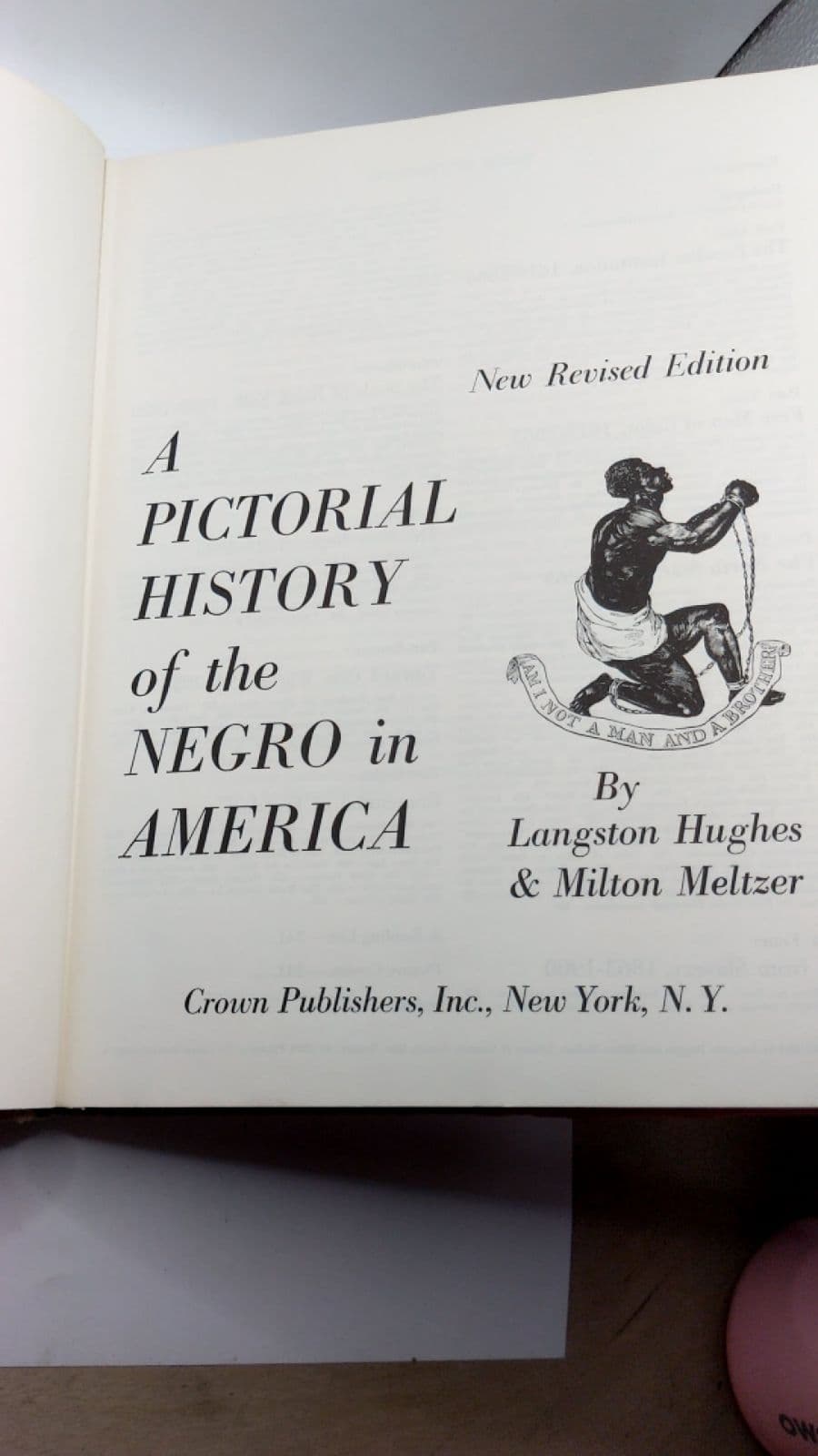 A Pictorial History of the Negro in America by Langston Hughes & Milton Meltzer - title page