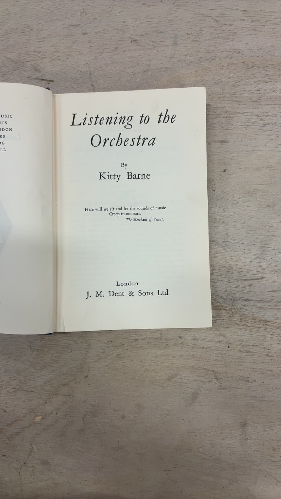 Listening to the Orchestra by Kitty Barne - title page