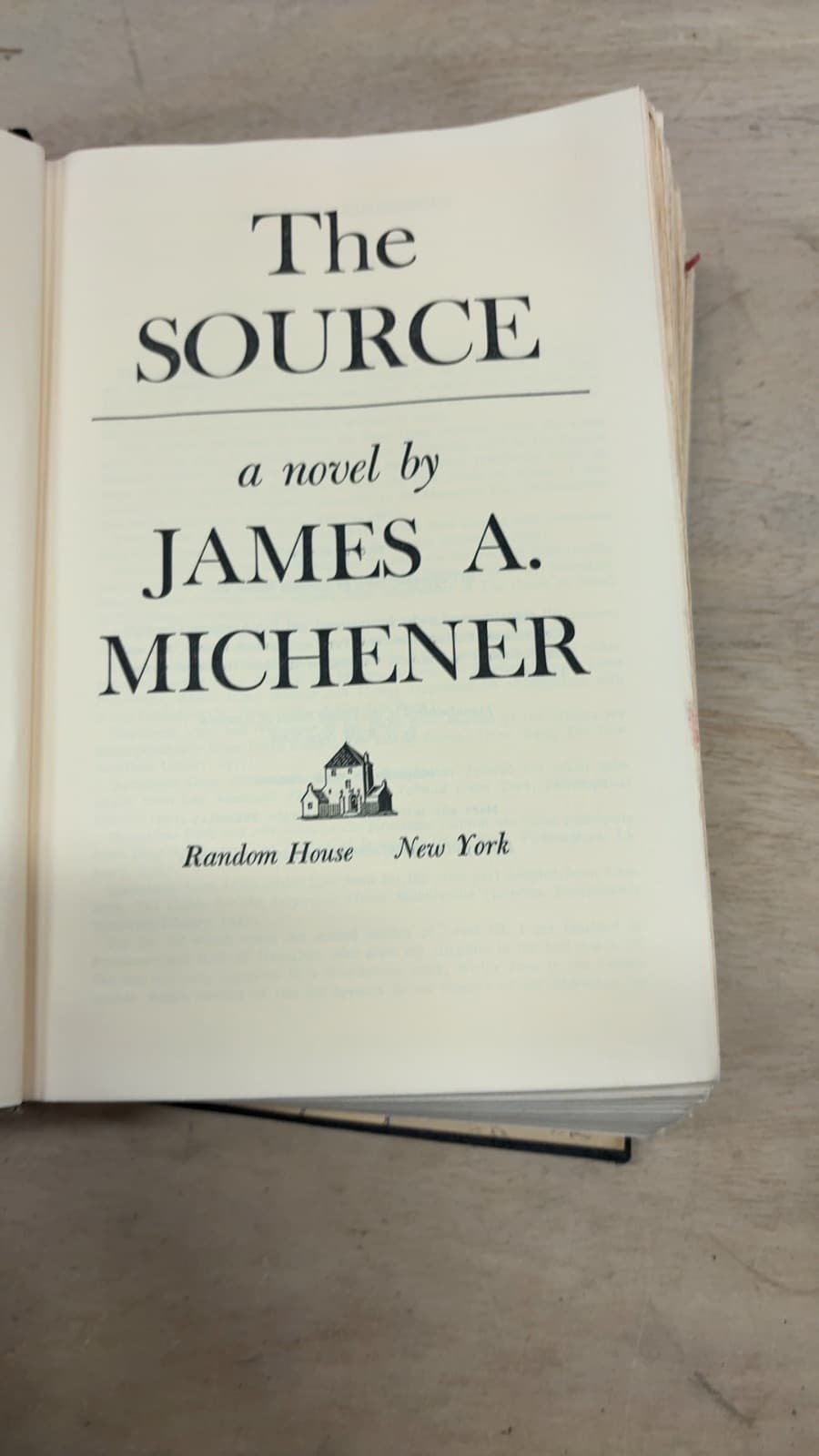 The Source by James A. Michener - title page