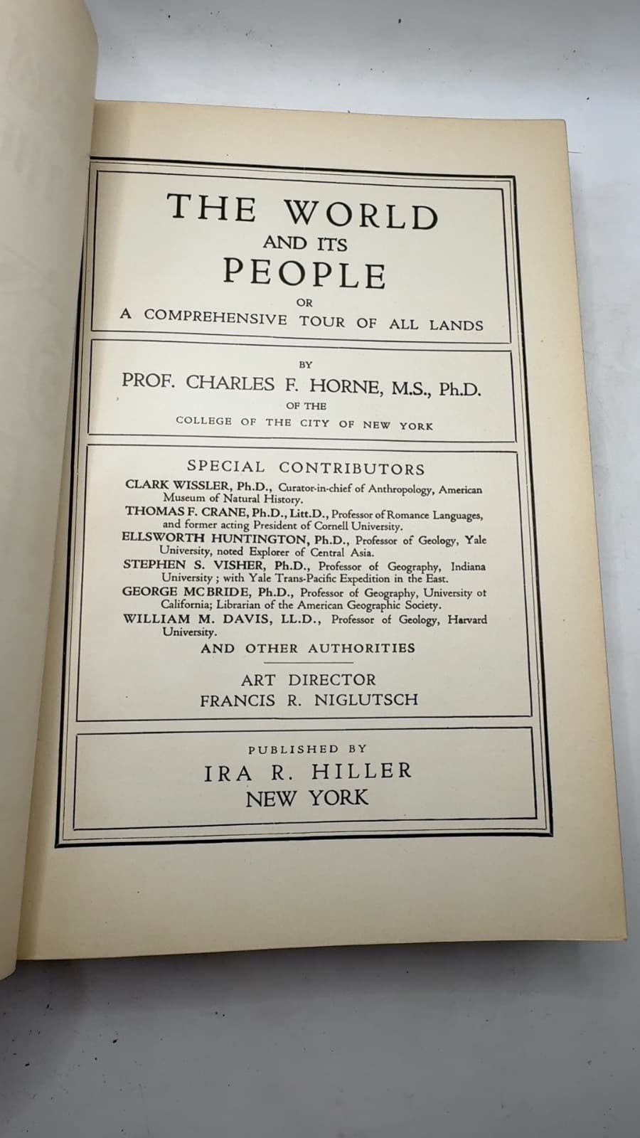 VOL 6 The World and Its People by Prof. Charles F. Horne, M.S., Ph.D. - title page