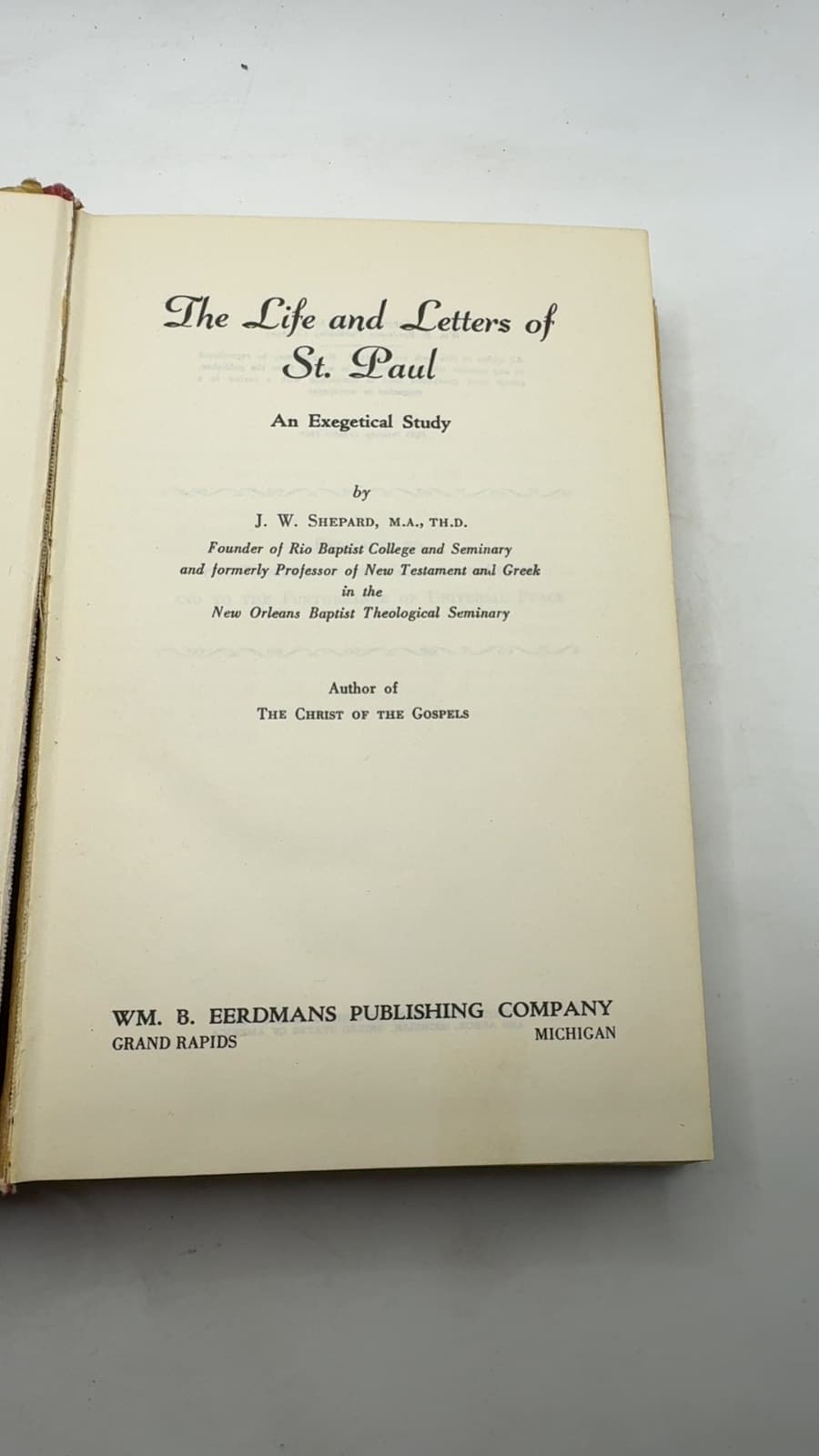 The Life and Letters of St. Paul by J. W. Shepard - title page