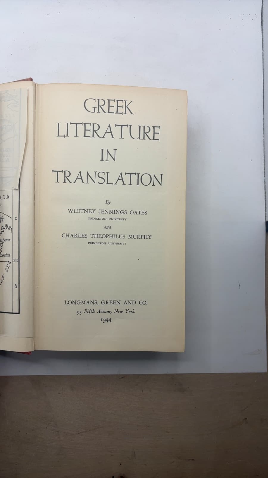 Greek Literature in Translation by Whitney Jennings Oates and Charles Theophilus Murphy - title page