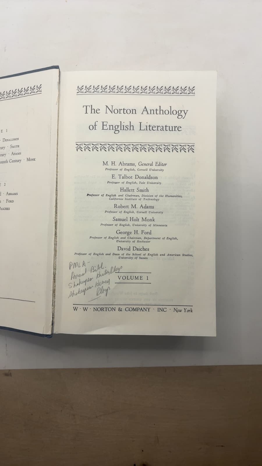 The Norton Anthology of English Literature by M. H. Abrams, General Editor - title page