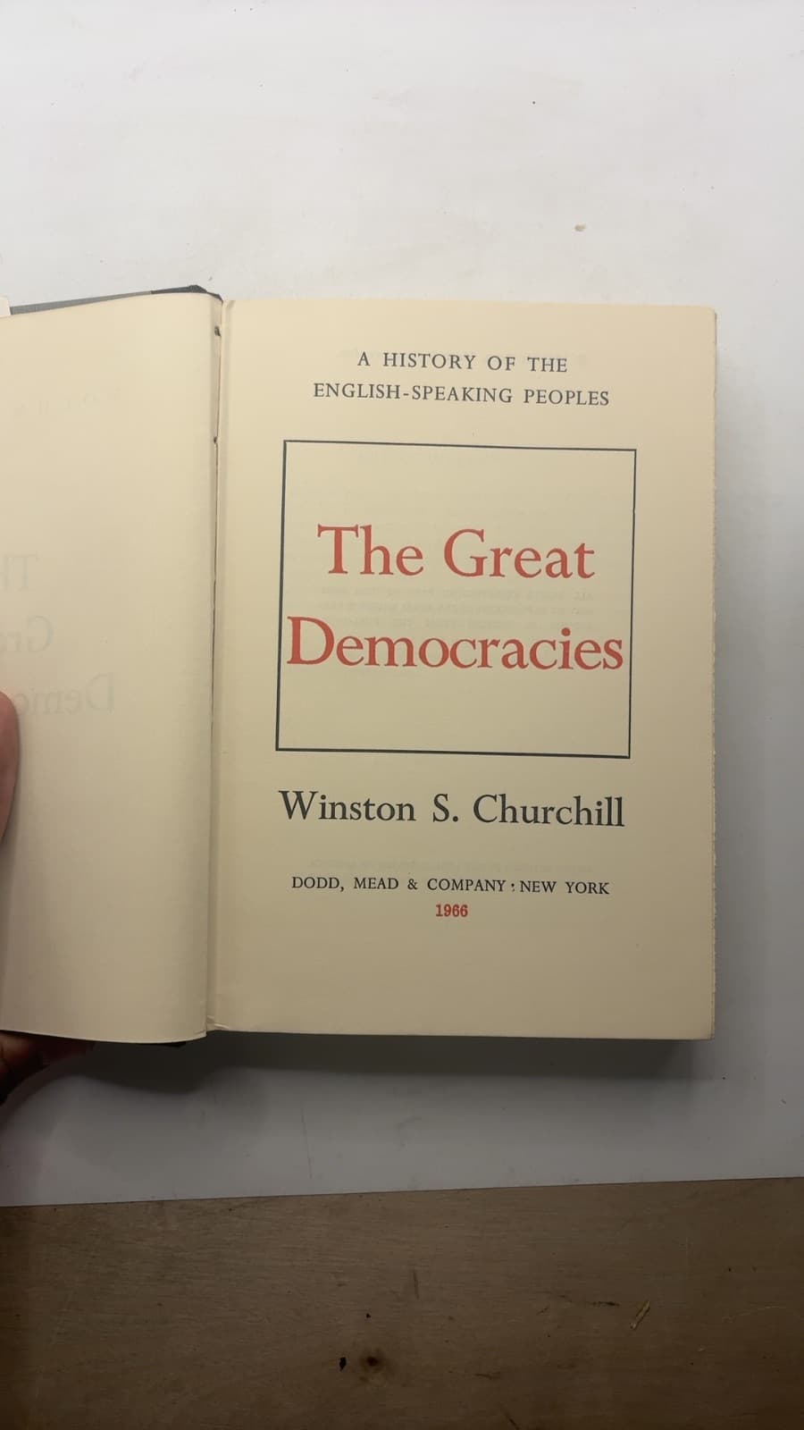 A History of the English-Speaking Peoples: The Great Democracies by Winston S. Churchill - title page