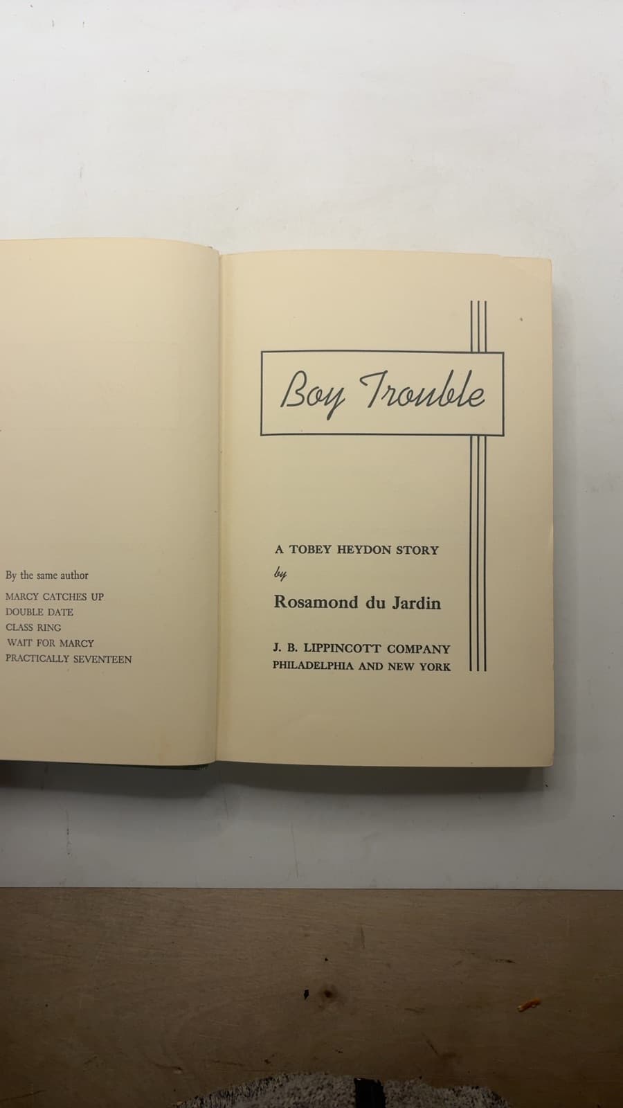 Boy Trouble by Rosamond du Jardin - title page