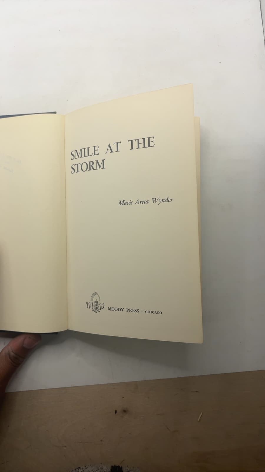 Smile AT THE Storm by Mavis Areta Wynder - title page