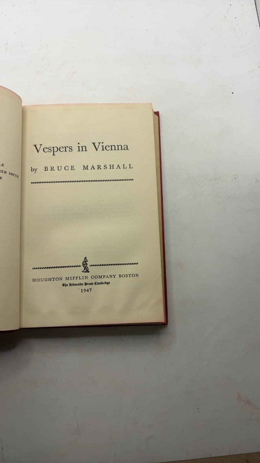 Vespers in Vienna by Bruce Marshall - title page