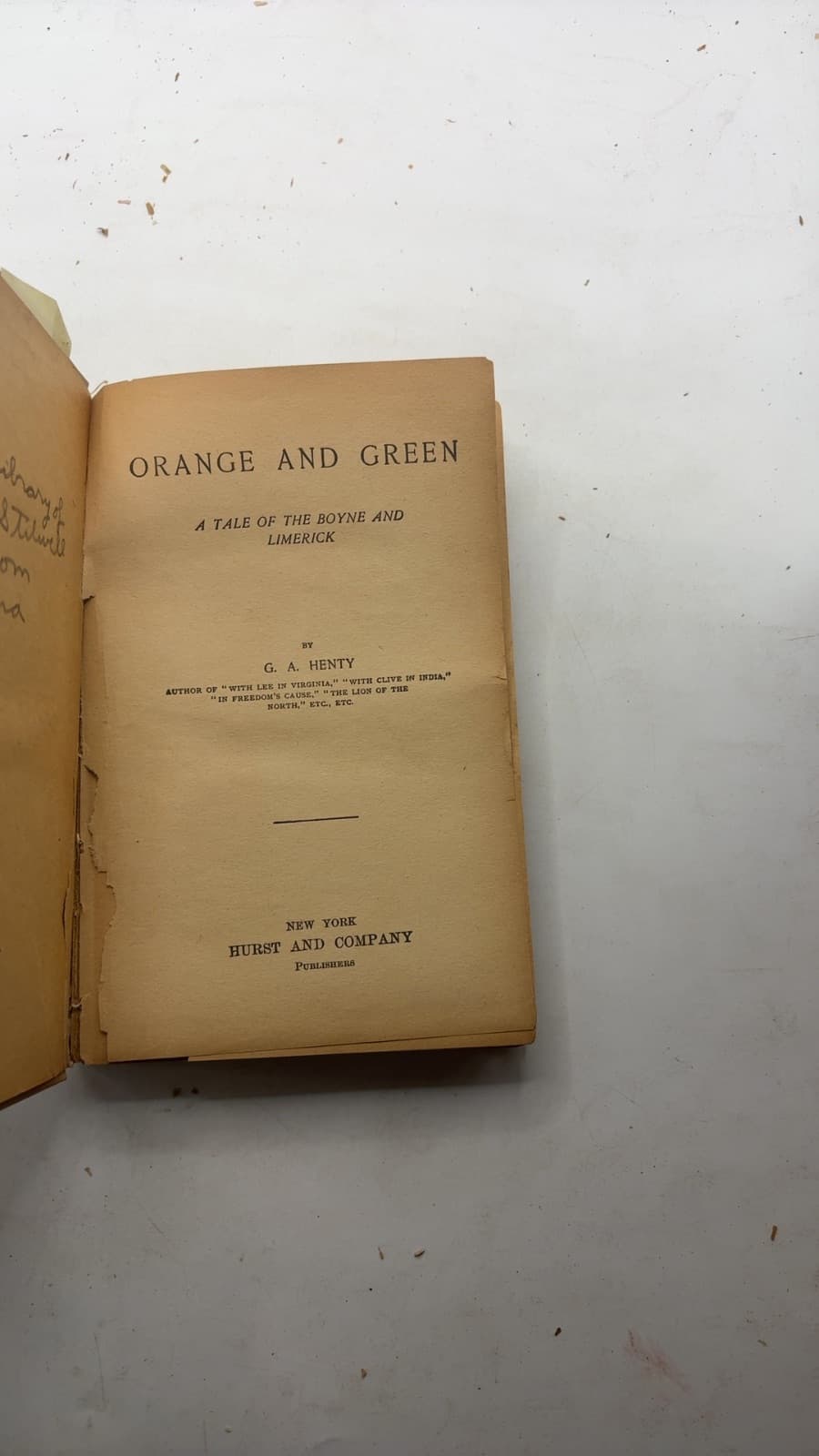 Orange and Green by G. A. Henty - title page