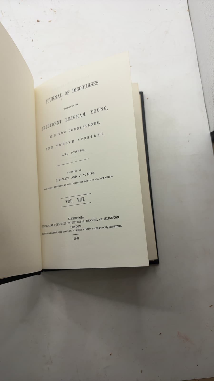 Journal of Discourses by Brigham Young - title page