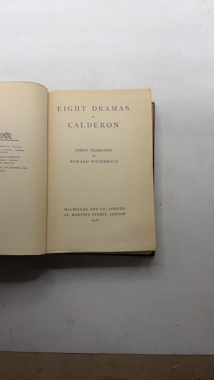 Eight Dramas of Calderon by Edward Fitzgerald - title page