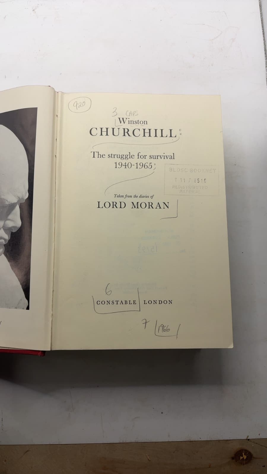 Winston Churchill: The Struggle for Survival 1940-1965 by Lord Moran - title page