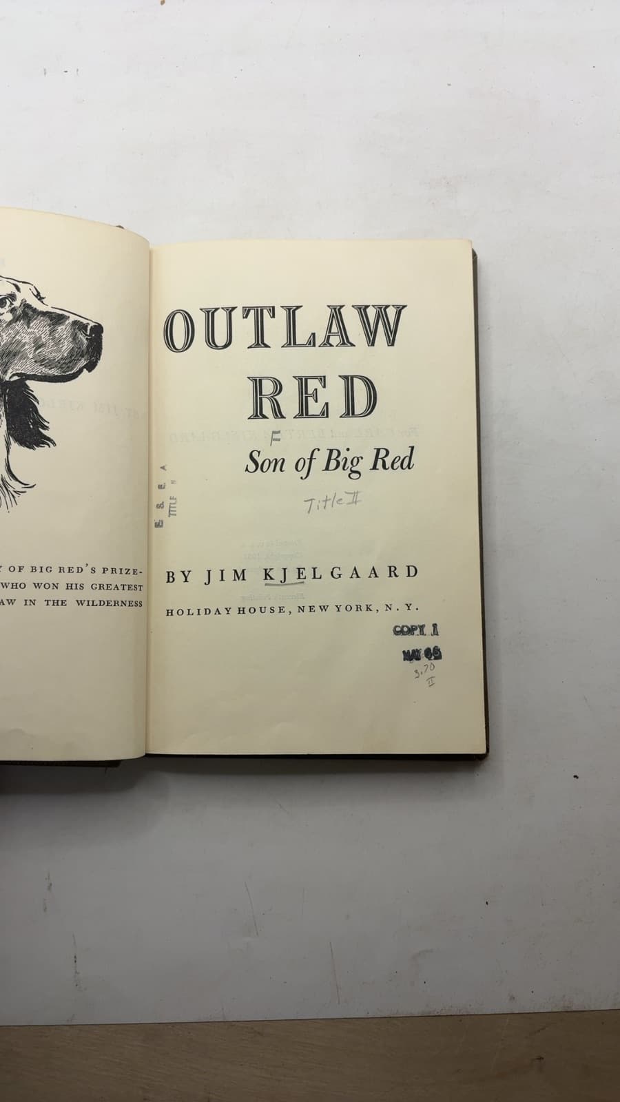 Outlaw Red by Jim Kjelgaard - title page