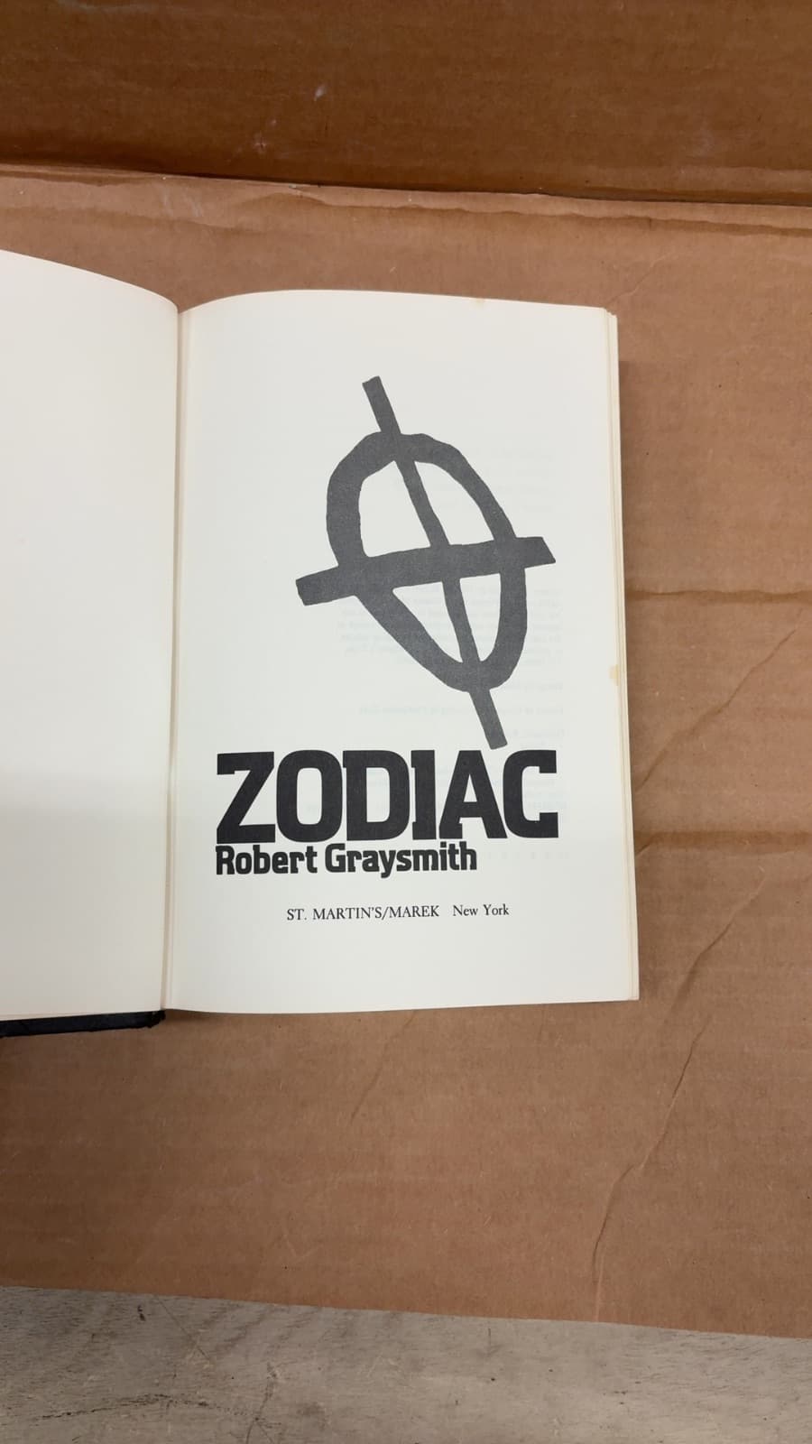 Zodiac by Robert Graysmith - title page