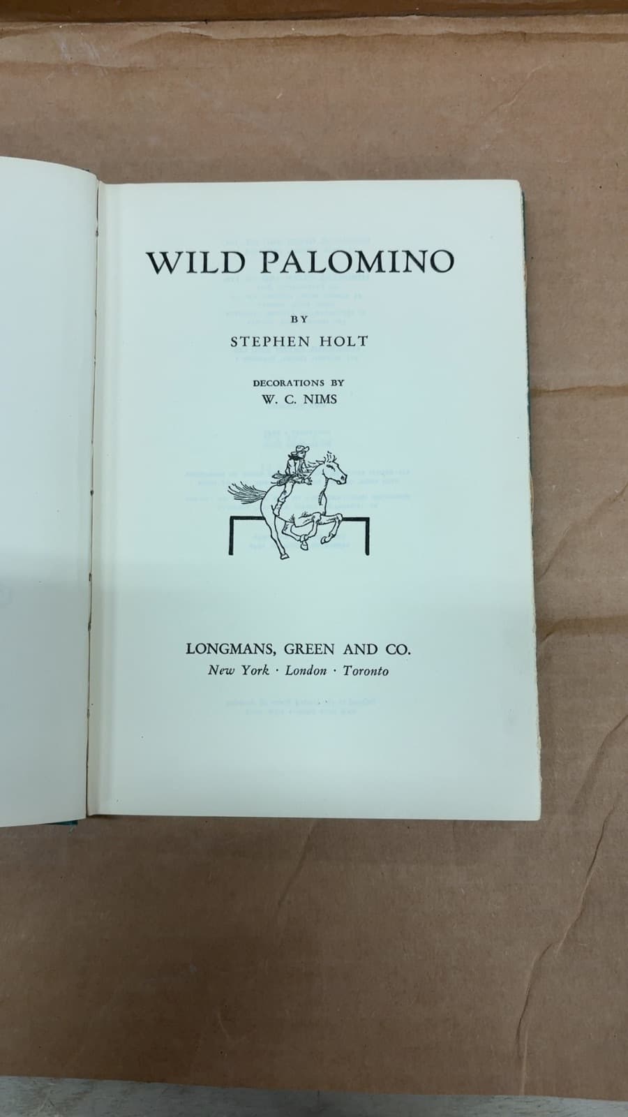 Wild Palomino by Stephen Holt - title page