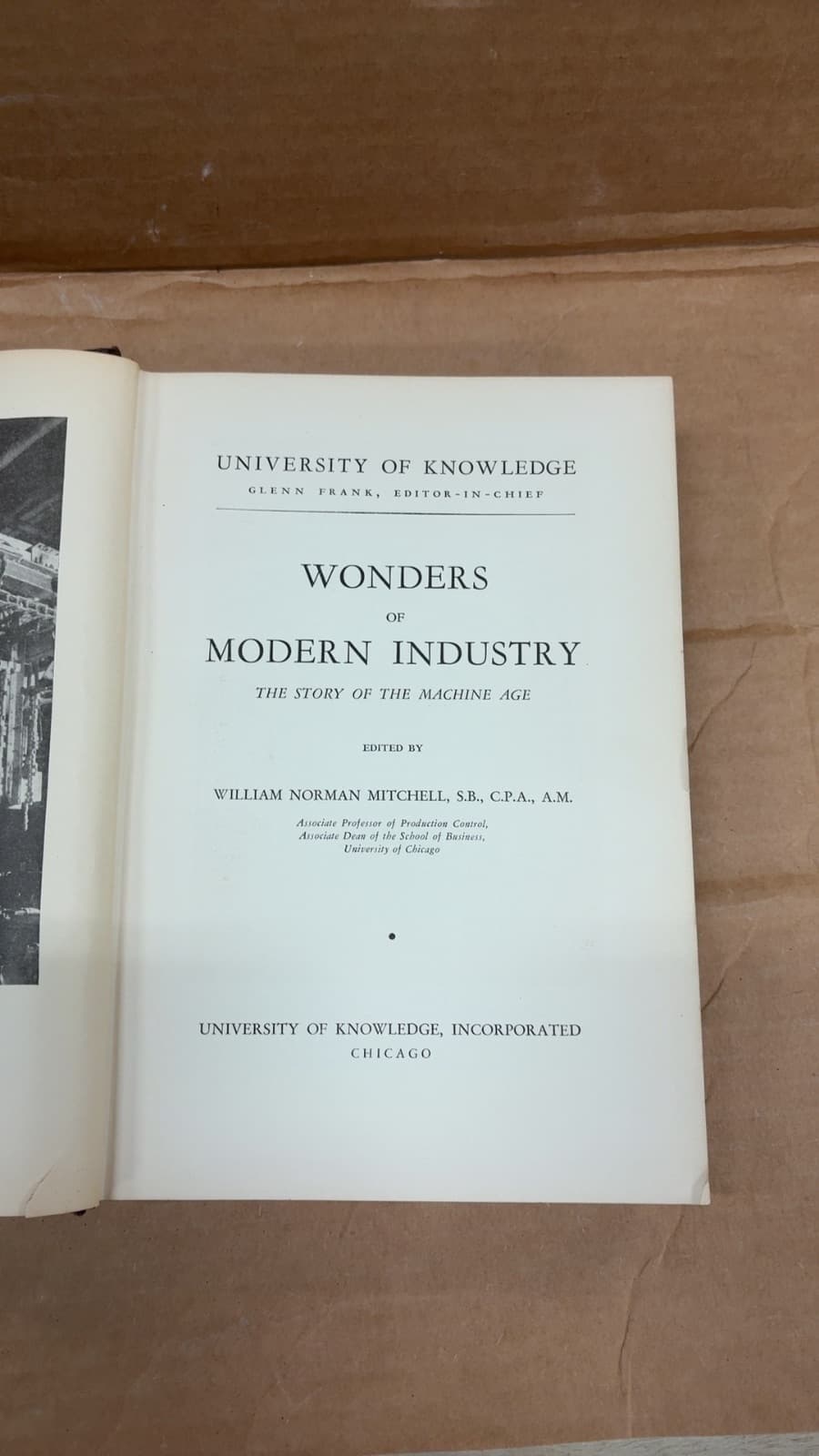 Wonders of Modern Industry: The Story of the Machine Age by William Norman Mitchell - title page