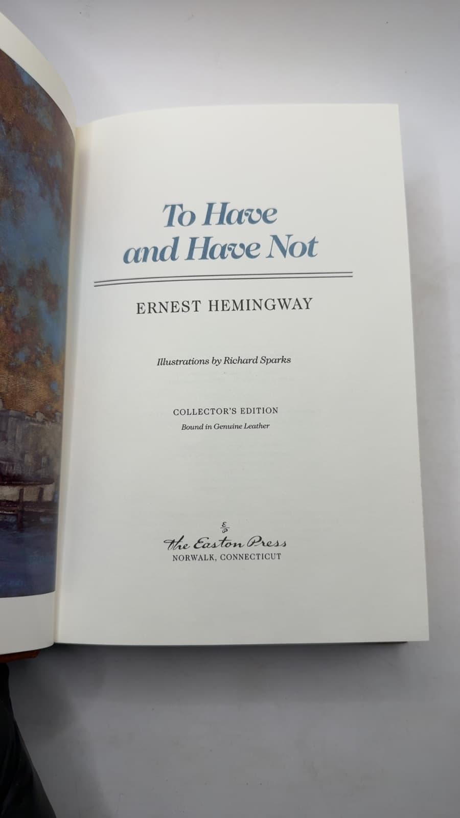 Easton Press, Have and Have Not by Ernest Hemingway - title page