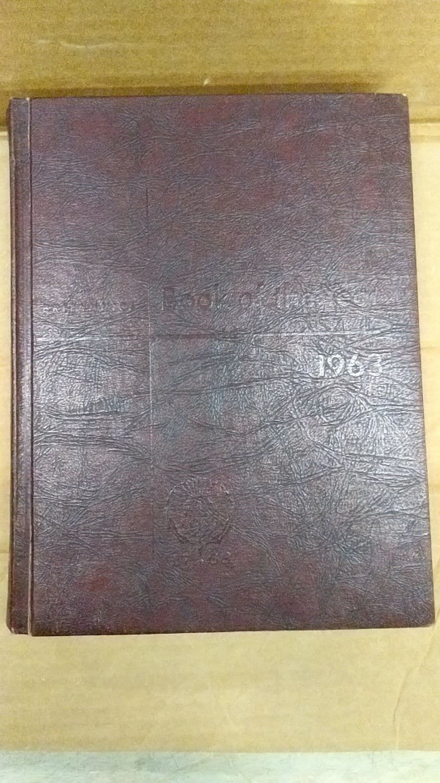 Britannica Book of the Year 1963 - quarter view showing binding condition