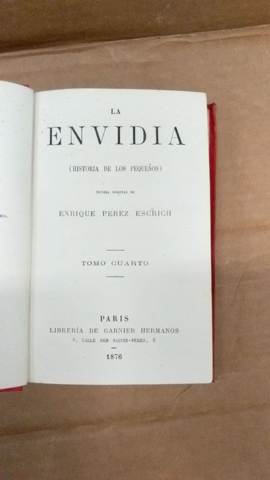 La Envidia (Historia de los Pequeños) by Enrique Perez Escrich - title page