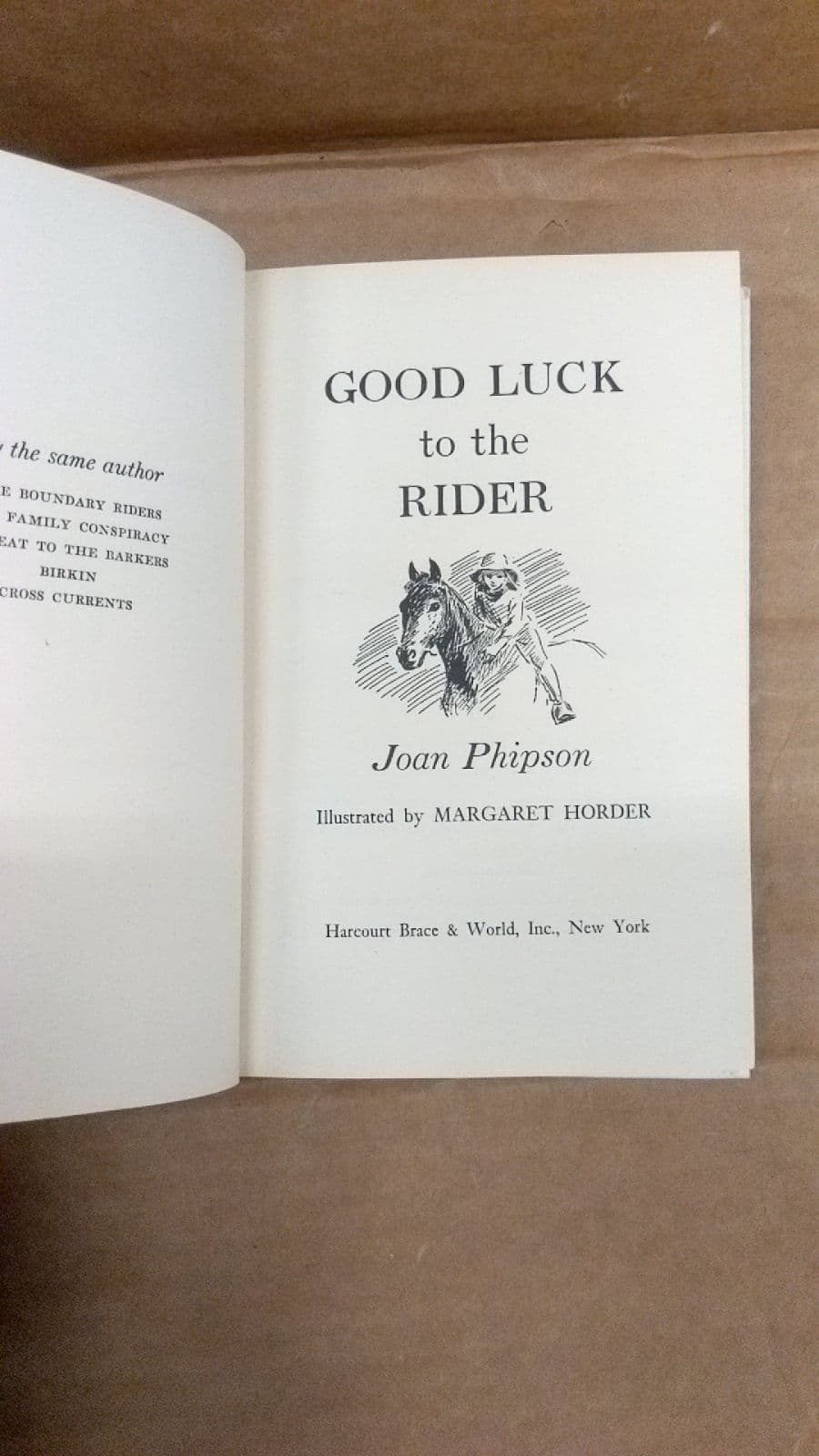 Good Luck to the Rider by Joan Phipson - title page