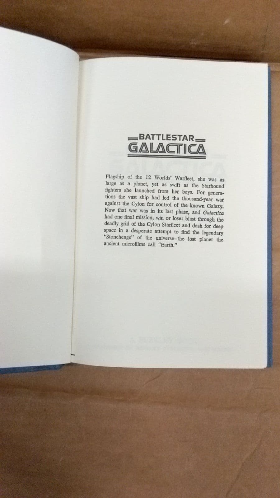 Battlestar Galactica by Glen A. Larson and Robert Thurston - title page