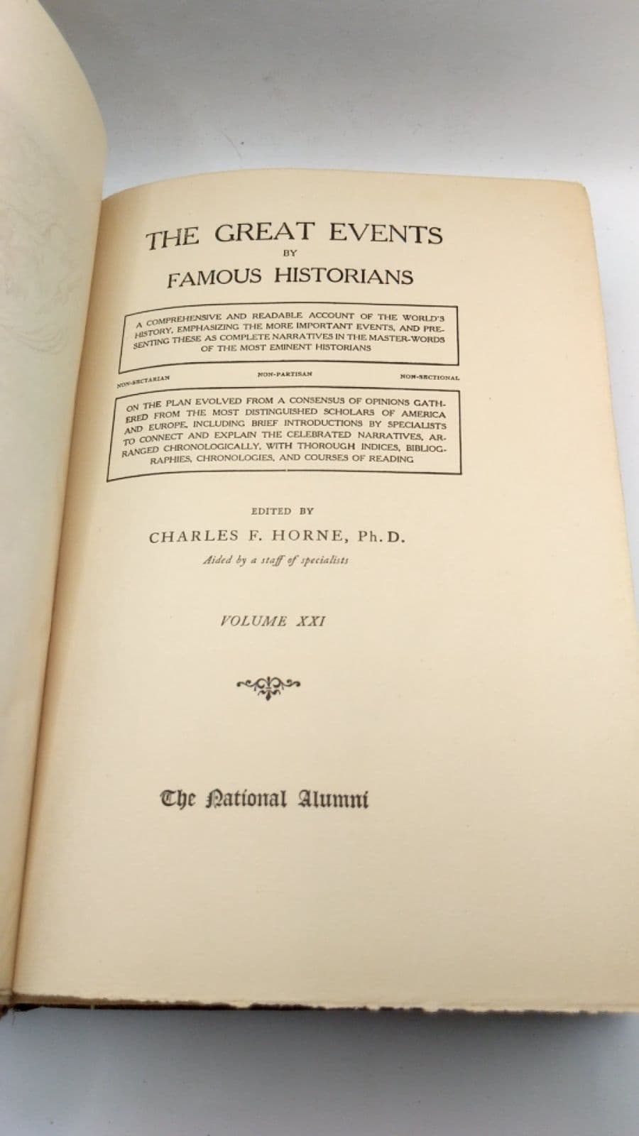 The Great Events by Famous Historians Vol. 21  by Charles F. Horne, Ph.D. - title page