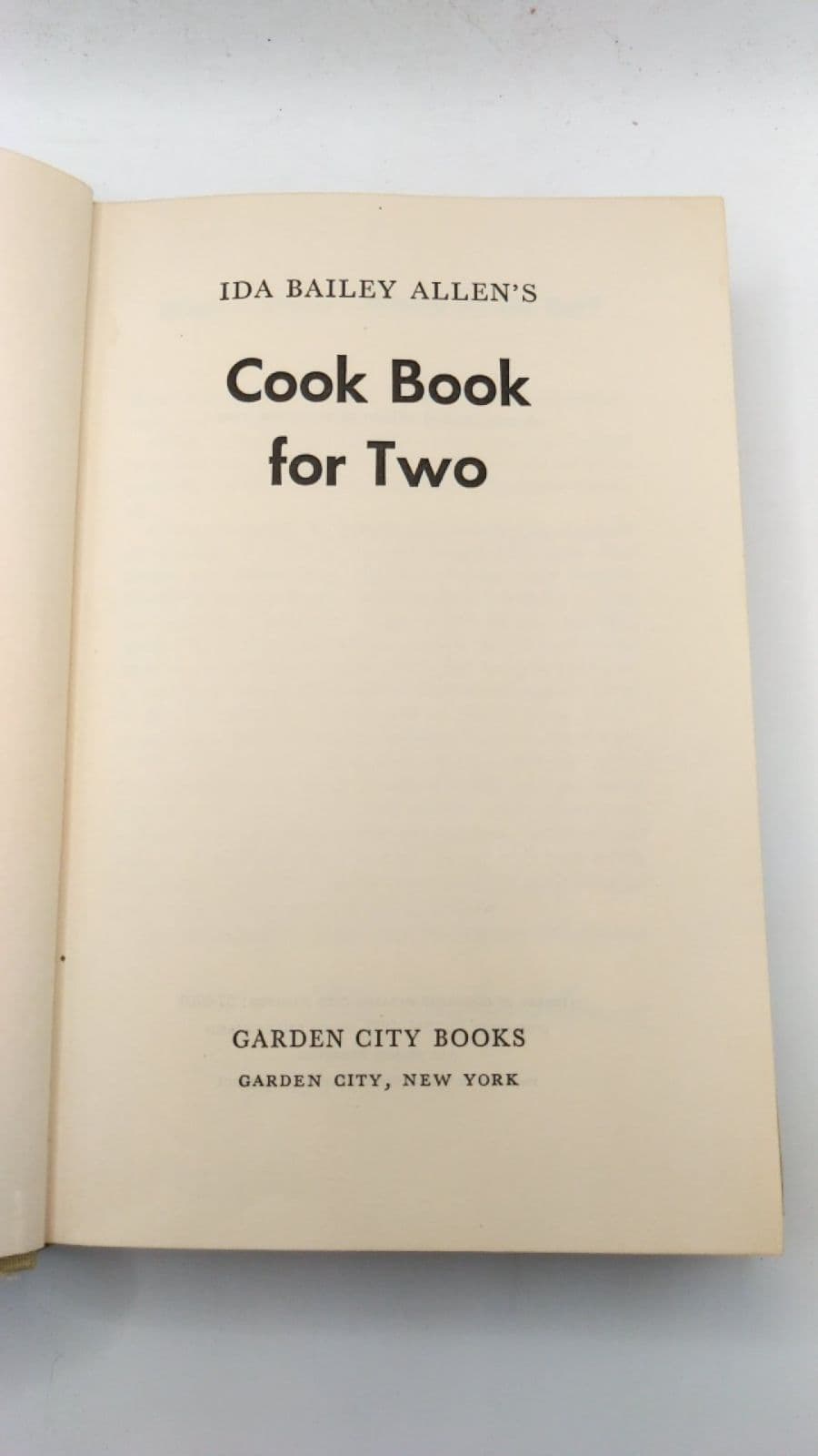 Cook Book for Two by Ida Bailey Allen - title page