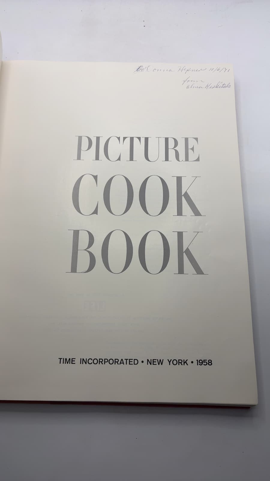 Picture Cook Book - title page