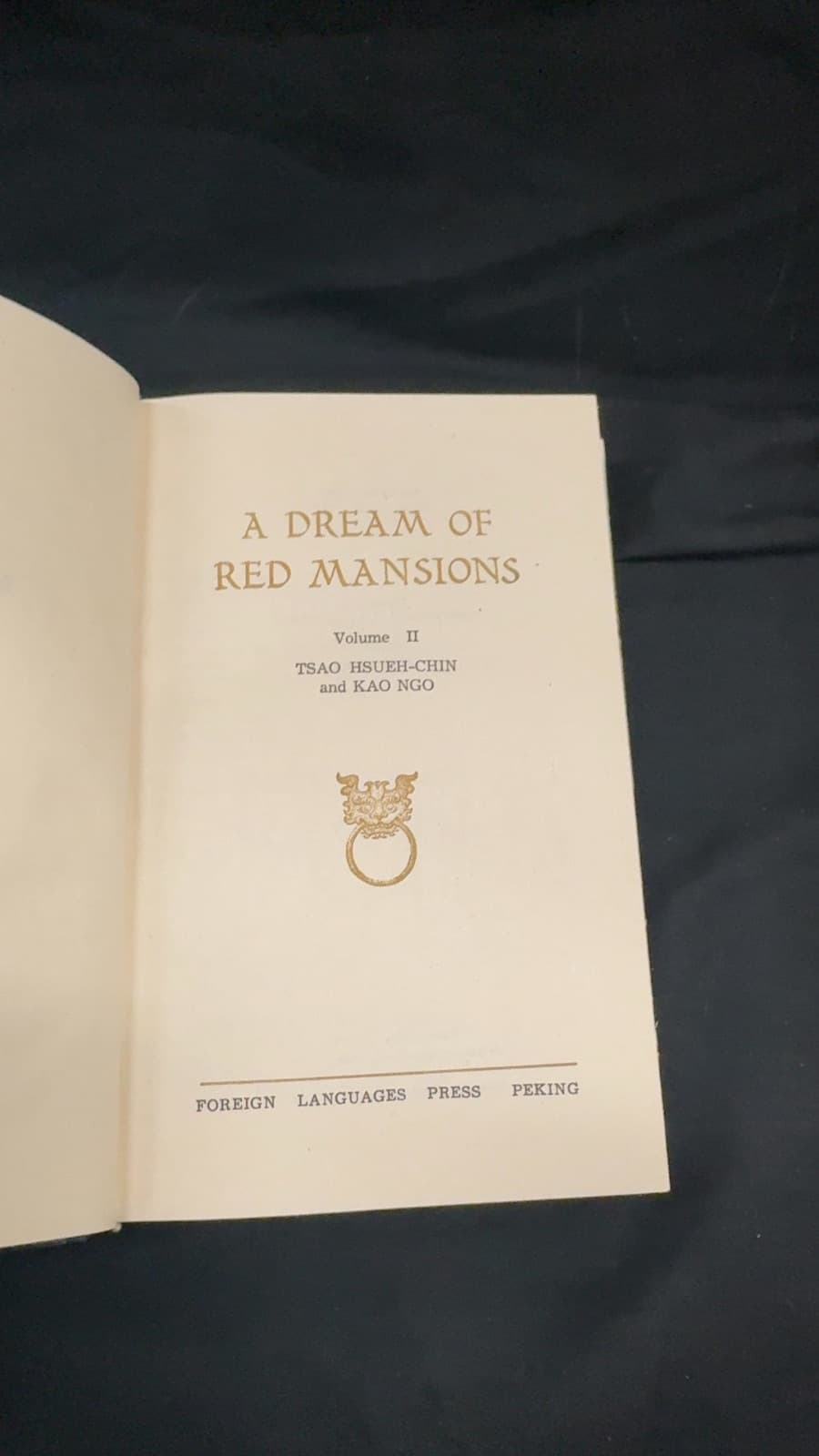 A Dream of Red Mansions by Tsao Hsueh-Chin and Kao Ngo - title page