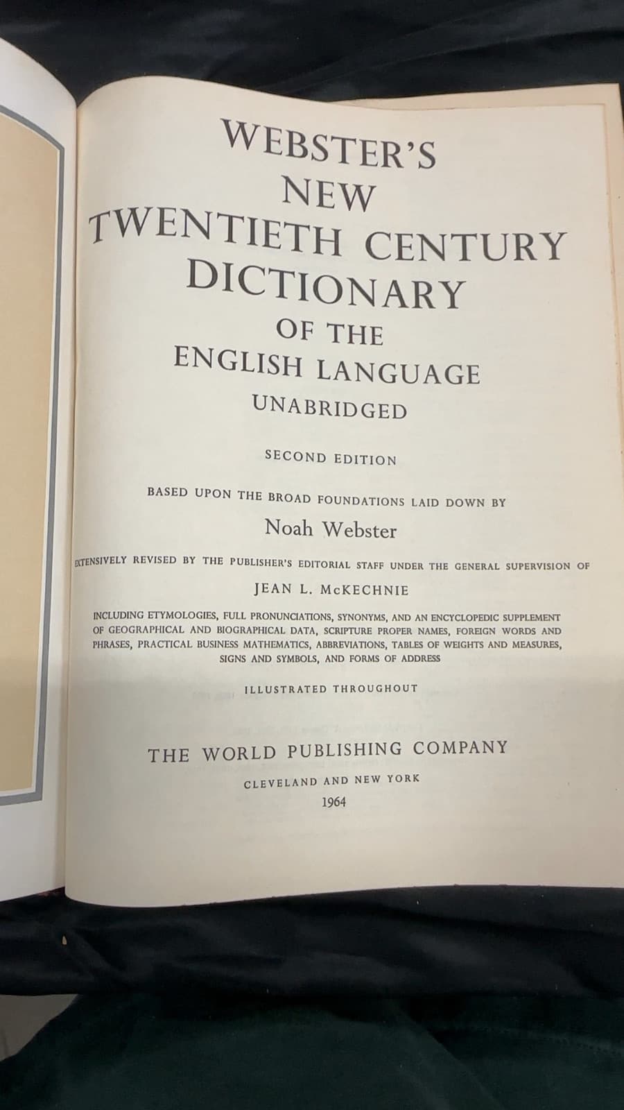 Webster's New Twentieth Century Dictionary of the English Language Unabridged by Noah Webster - title page