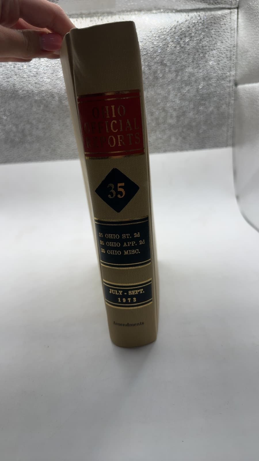 Ohio Official Reports Vol. 35 by William W. Docter - quarter view showing binding condition