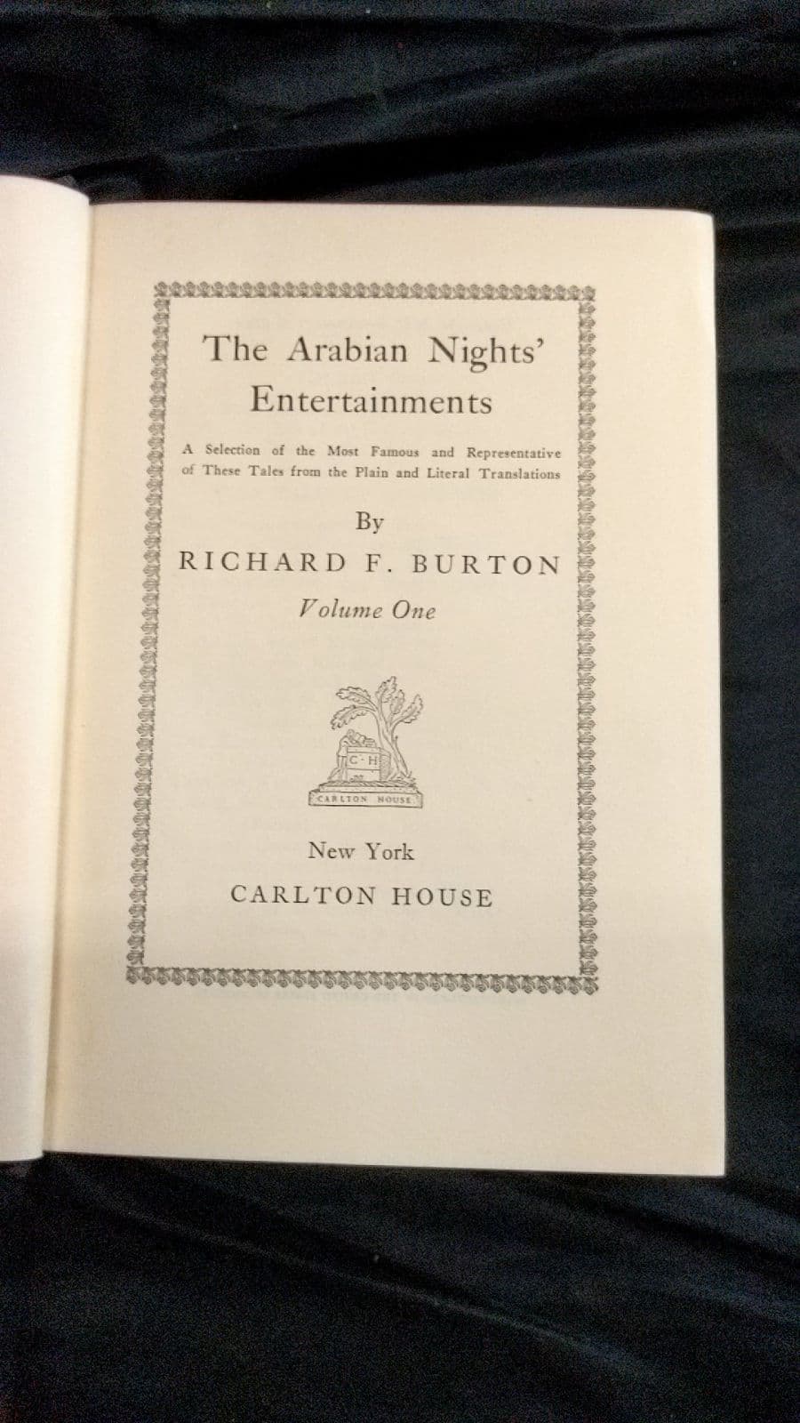 The Arabian Nights' Entertainments by Richard F. Burton - title page