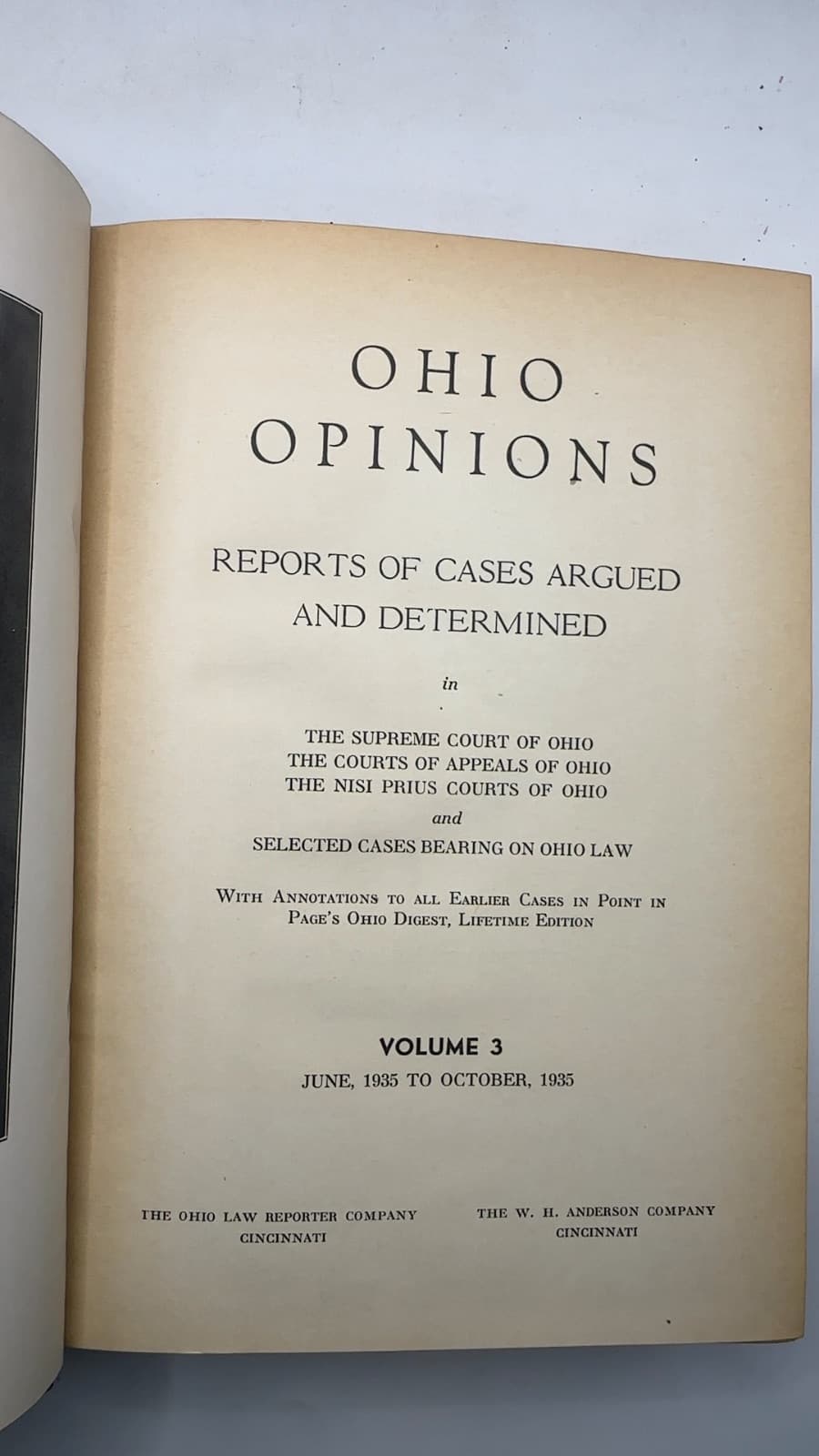Ohio Opinions 7 - title page