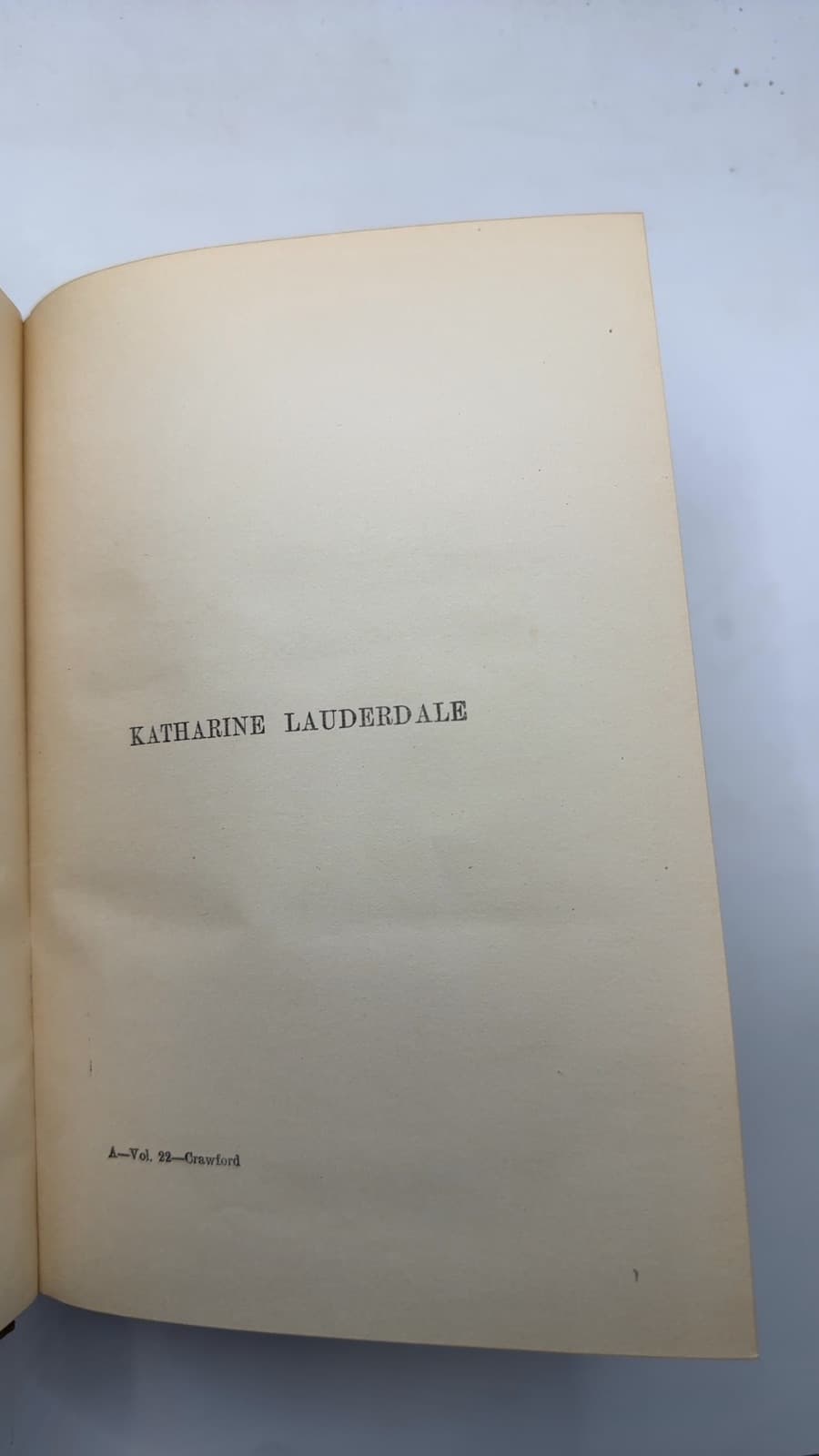 Katharine Lauderdale by F. Marion Crawford - title page