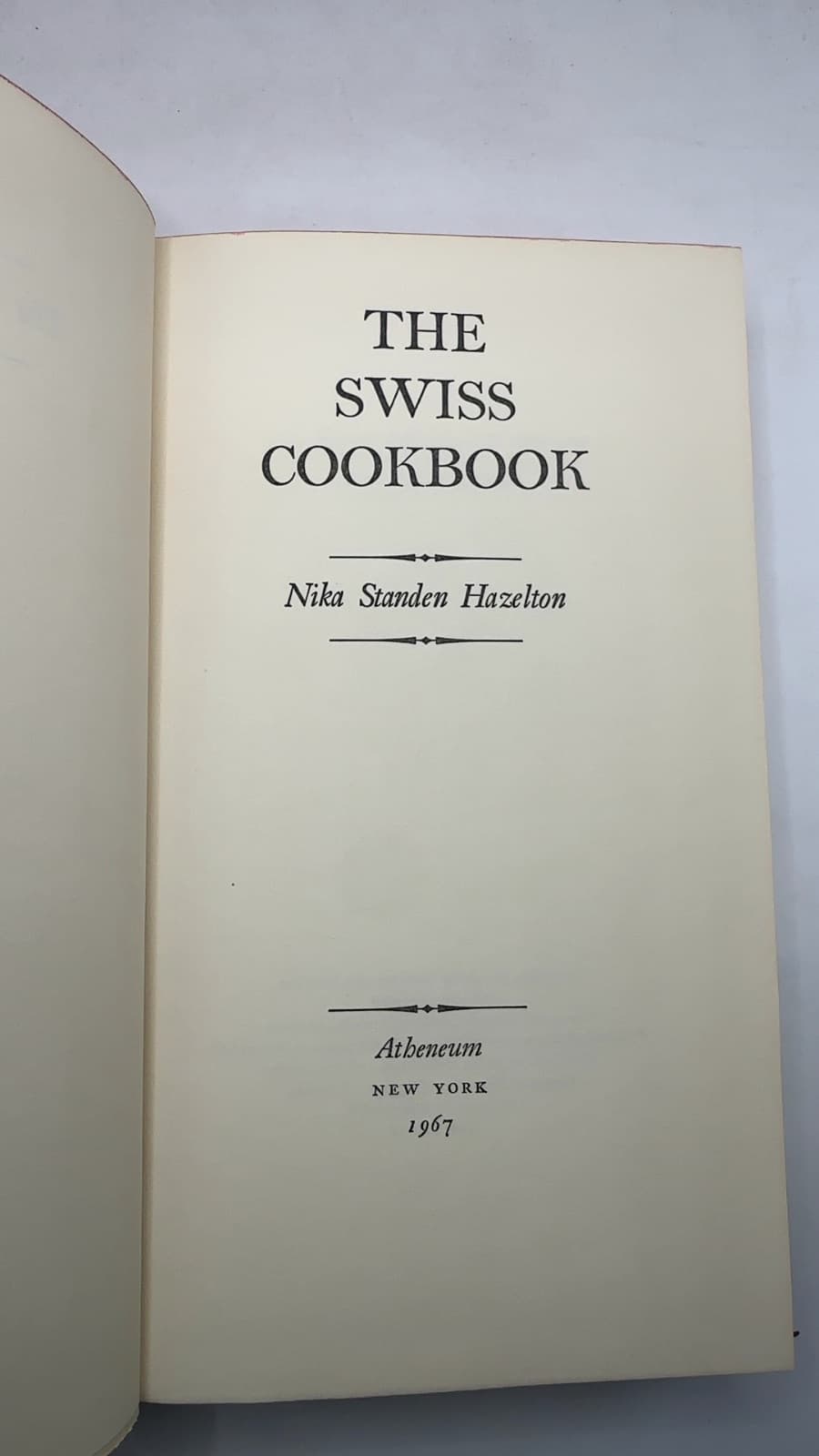 The Swiss Cookbook by Nika Standen Hazelton - title page