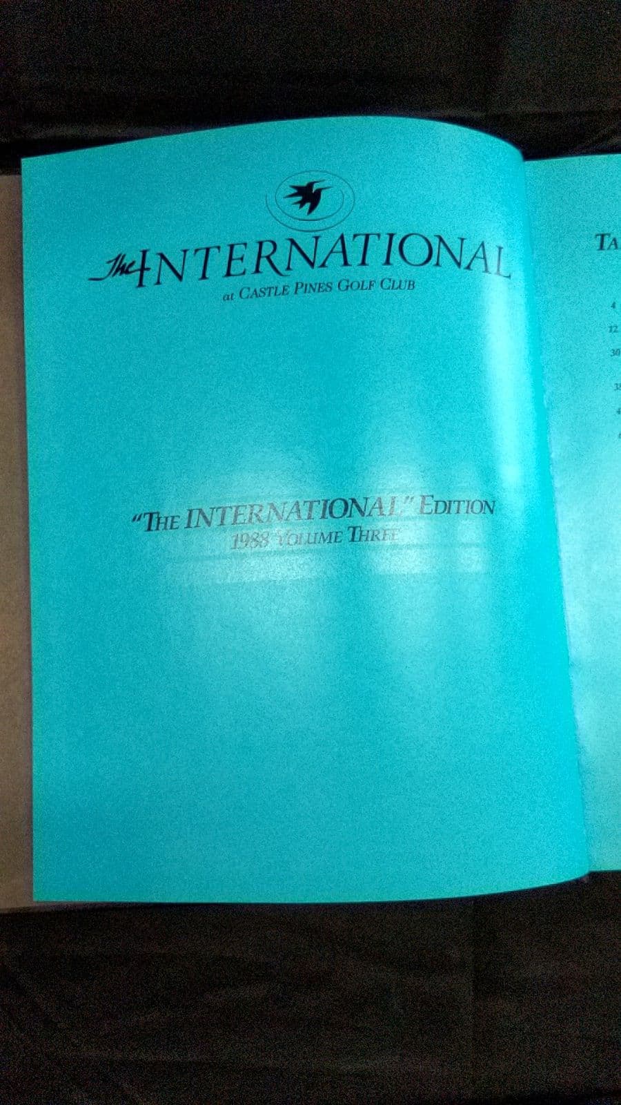 The International Edition 1988 Volume Three by Kaye W. Kessler - title page