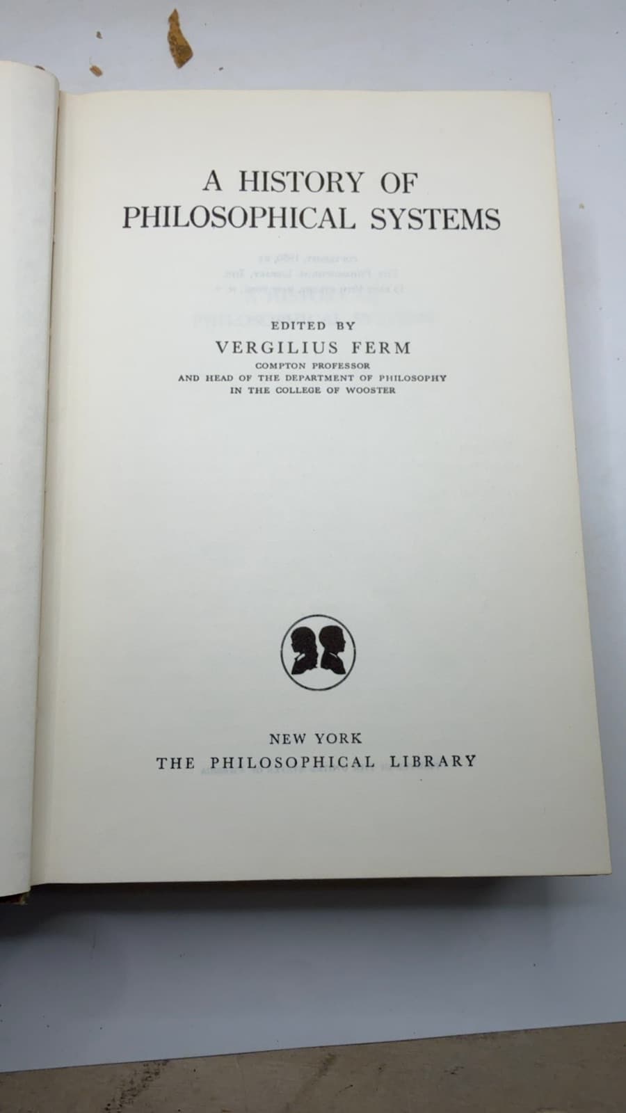 A History of Philosophical Systems by Vergilius Ferm - title page