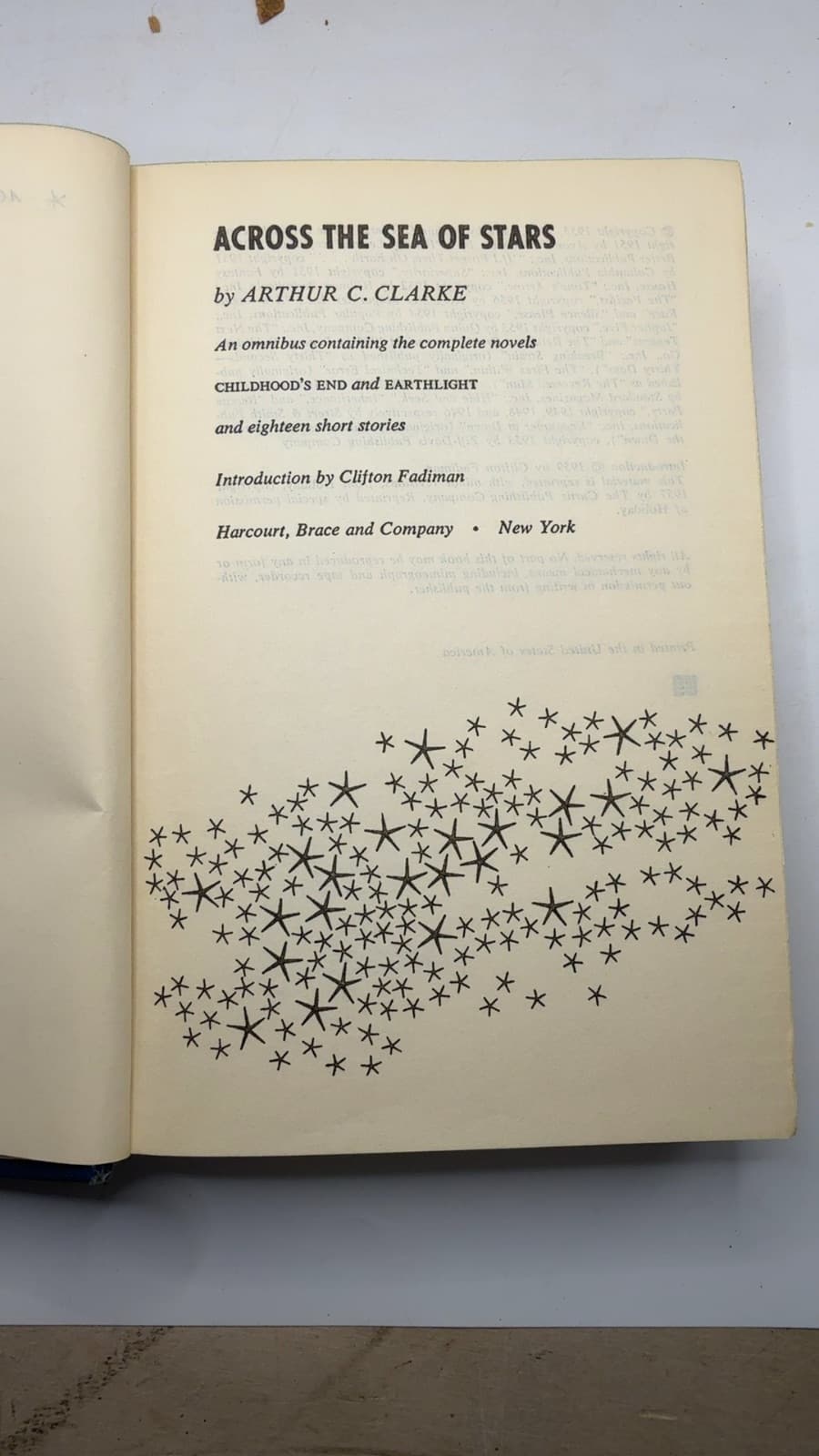 Across THE SEA OF Stars by Arthur C. Clarke - title page
