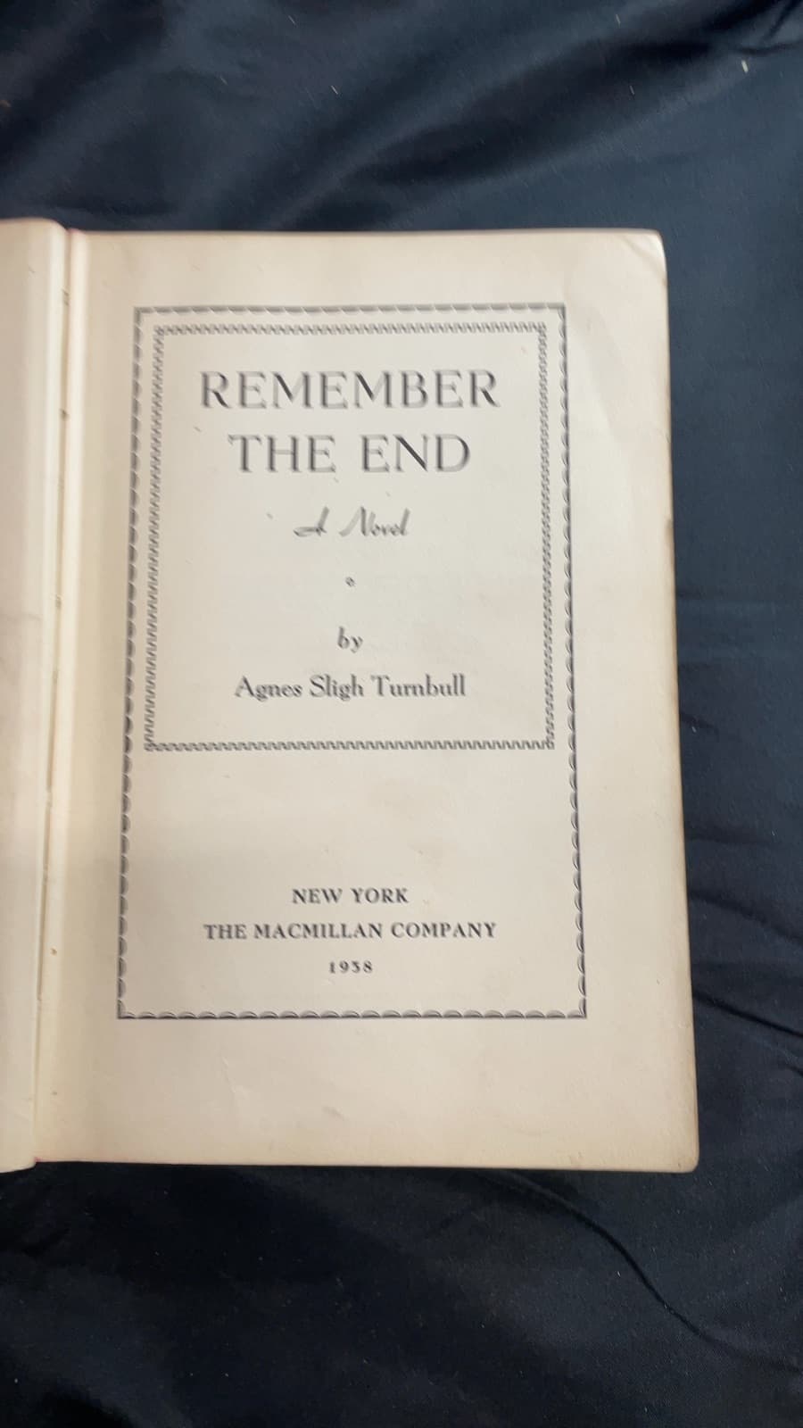 Remember THE END by Agnes Sligh Turnbull - title page