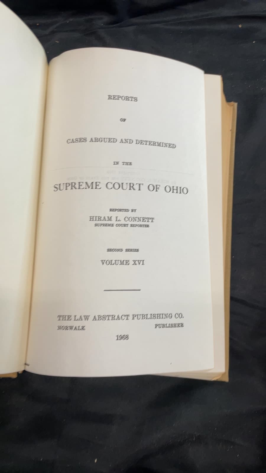 Reports of Cases Argued and Determined...Vol. 16 by Hiram L. Connett - additional view
